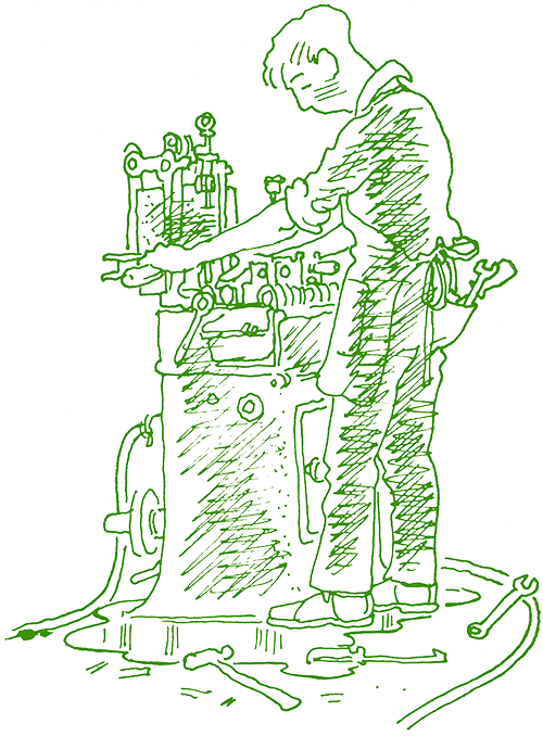 Line illustration self portrait of Gerry Vance